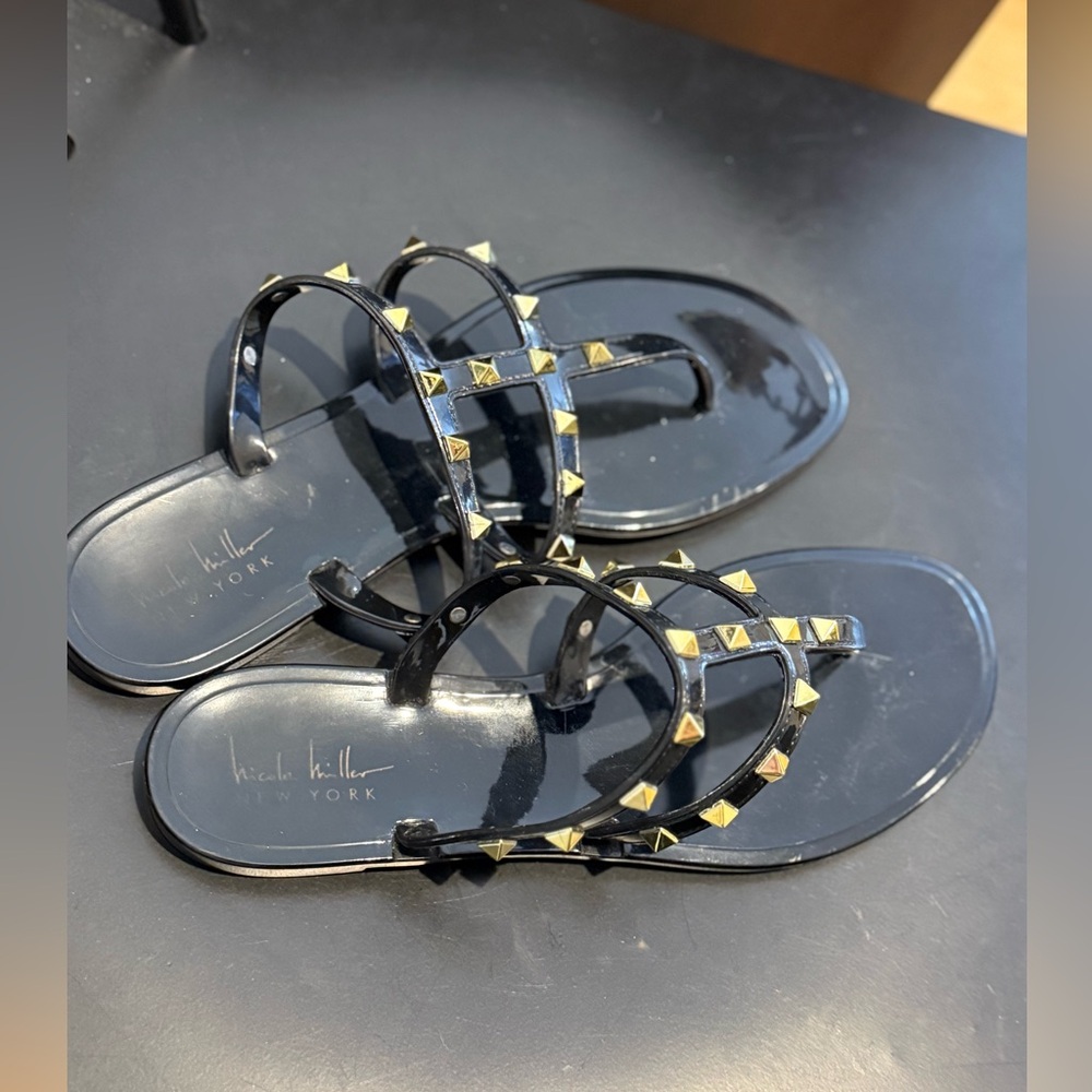 Black Studded Sandals
